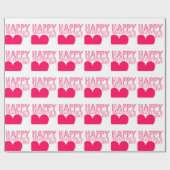 Papier Cadeau typographie Heureuse Sainte-Valentin Cute (Plat)
