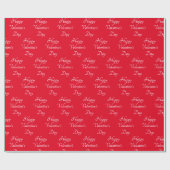 Papier Cadeau Typographie Heureuse Sainte-Valentin rouge (Plat)
