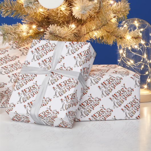 Papier Cadeau Typographie Joyeux Noël (Vacances)