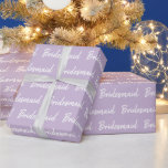 Papier Cadeau Typographie minimaliste du script de pinceau de Br<br><div class="desc">Papier cadeau personnalisé minimaliste Bridesmaid !</div>