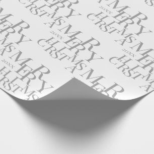 Papier Cadeau Typographie minimaliste gris moderne Joyeux Noël