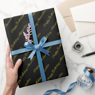 Papier Cadeau Typographie Minimaliste Joyeux Anniversaire Person