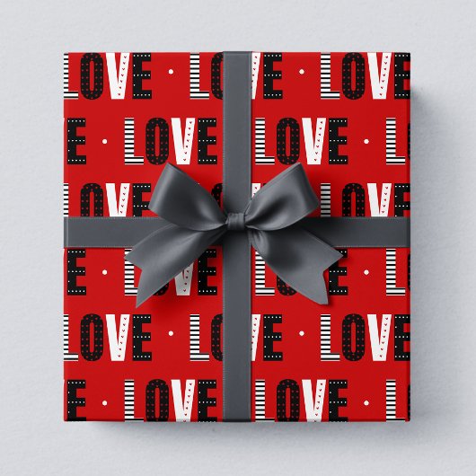 Papier Cadeau Typographie moderne de l'amour rouge | Saint Valen