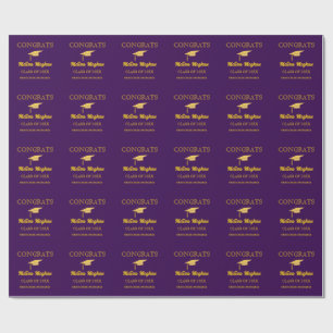 Papier Cadeau Typographie Moderne Simple de Casquette en Or pour
