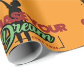 Papier Cadeau typographie noire verte (Coin rond)