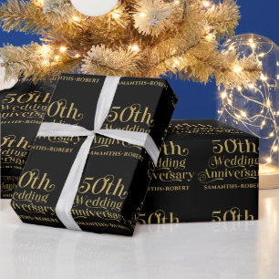 Papier Cadeau Typographie pour les 50 ans de mariage
