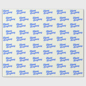Papier Cadeau Typographie rétro Bleu brillant Happy Tout (Plat)