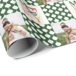 Papier Cadeau Typographie vintage et rétro photo de Noël<br><div class="desc">Typographie colorée vintage rétro cadeaux de Noël photo. Avec espace pour une photographie,  nom de famille et année.</div>