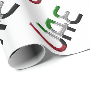 Papier Cadeau UAE United Arab Emirat Flag Colors Typografy