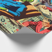 Papier Cadeau Ufo Alien Sci-fi Retro Comics (Coin)