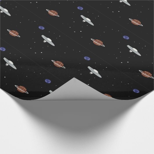 Papier Cadeau UFO dans l'illustration de l'espace (Coin)