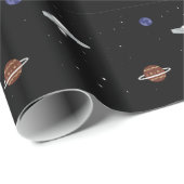 Papier Cadeau UFO dans l'illustration de l'espace (Coin rond)