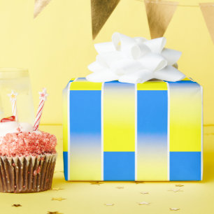 Papier Cadeau Ukraine bleue et jaune dégradante Inspirée par auc
