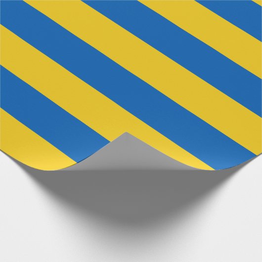 Papier Cadeau Ukraine Drapeau bleu jaune rayures (Coin)