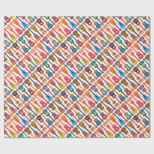 Papier Cadeau ukulèle hawaïen (Plat)