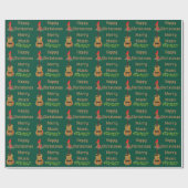 Papier Cadeau Ukulele Joyeux Noël Merry Music Holiday (Plat)
