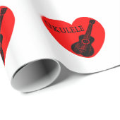 Papier Cadeau Ukulele Love (Coin rond)
