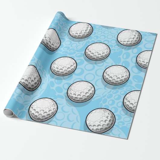 Papier Cadeau Ultimate Golf Party Blue (Déroulé)