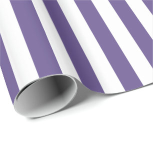 Papier Cadeau Ultra Violet Violet et Rayure Blanche