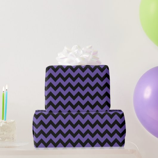 Papier Cadeau Ultra violet violet noir motif Chevron (Cadeaux de fête)