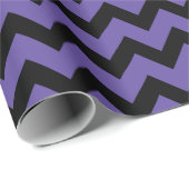 Papier Cadeau Ultra violet violet noir motif Chevron (Coin rond)