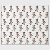 Papier Cadeau Un âne avec un casquette de Noël (Plat)