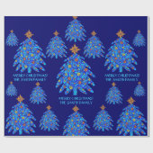 Papier Cadeau Un Arbre De Noël Bleu Personnalise Ce Style (Plat)