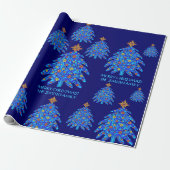Papier Cadeau Un Arbre De Noël Bleu Personnalise Ce Style (Déroulé)