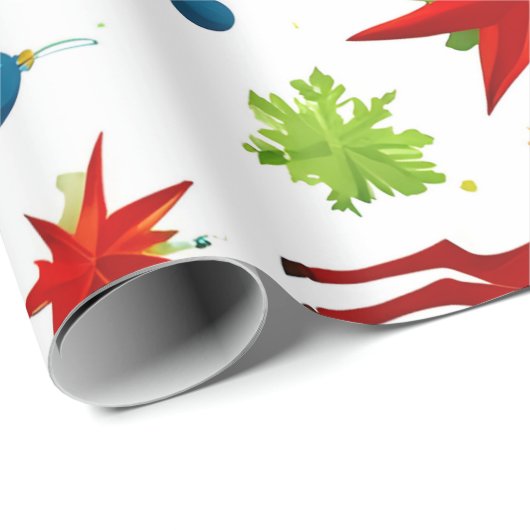 Papier Cadeau Un Art numérique Motif de Noël festif (Coin rond)