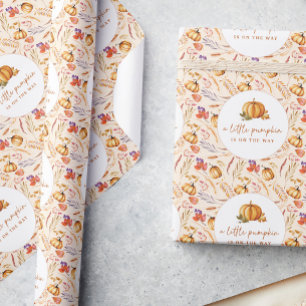 Papier Cadeau Un baby shower Automne Un Peu Citrouille