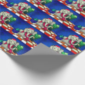 Papier Cadeau Un bébé de Noël éléphant avec Casquette, araignée (Coin)