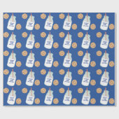 Papier Cadeau Un biscuit sucré Bleu Garçons Premier anniversaire (Plat)