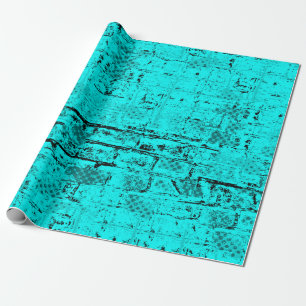 Papier Cadeau Un bleu turquoise grinçant sans couleur. Éléments
