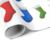 Papier Cadeau Un bon nombre de bas de Noël (Coin rond)