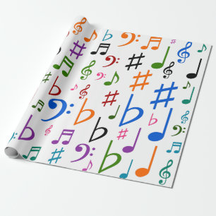 Papier Cadeau Un bon nombre de notes musicales et de symboles