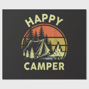 Papier Cadeau Un campeur heureux tout-petit garçon drôle camping