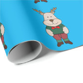 Papier Cadeau Un cerf mignon (Coin rond)