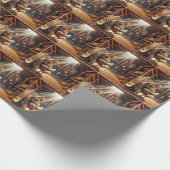 Papier Cadeau Un chat attrape un poulet de la ferme (Coin)