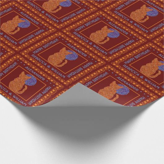 Papier Cadeau Un Chat Orange Et L'Amoureux des chats Lune Person (Coin)