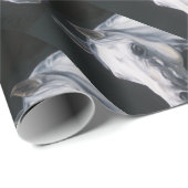 Papier Cadeau Un cheval blanc (Coin rond)