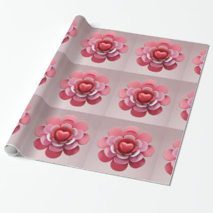 Papier Cadeau un coeur rouge