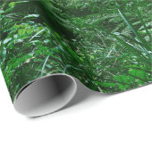 Papier Cadeau Un couvert d'arbres illuminé dans la jungle tropic (Coin rond)