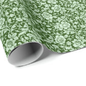 Papier Cadeau Un damas à fleurs antique (Coin rond)