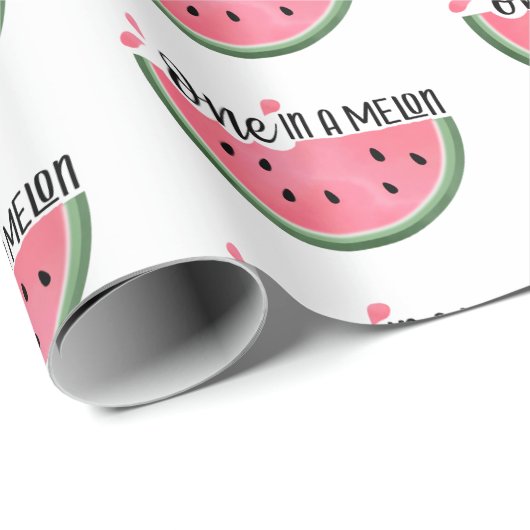Papier Cadeau Un Dans Un Melon Watermelon Papier Enveloppant Ann (Coin rond)