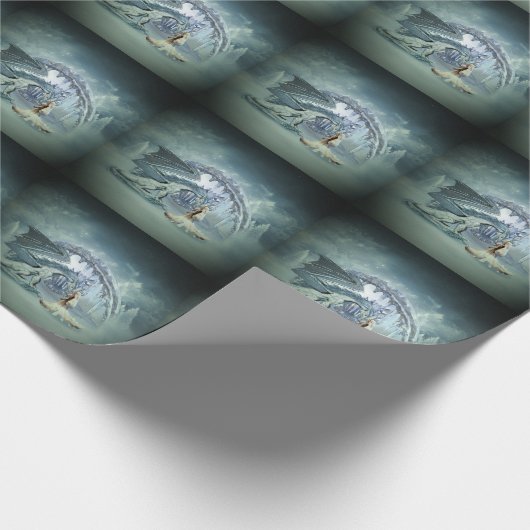 Papier Cadeau Un dragon de glace génial (Coin)