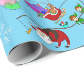 Papier Cadeau Un échange de Noël (Coin rond)