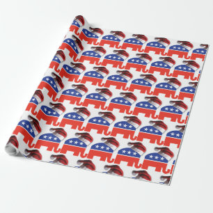 Papier Cadeau Un éléphant républicain portant un casque du Père 