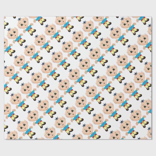 Papier Cadeau Un elfe magique mignon (Plat)