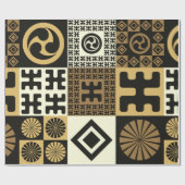 Papier Cadeau Un ensemble de motifs sans couture de style japona (Plat)