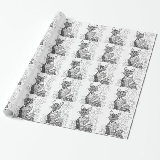Papier Cadeau Un Fox rusé (Déroulé)